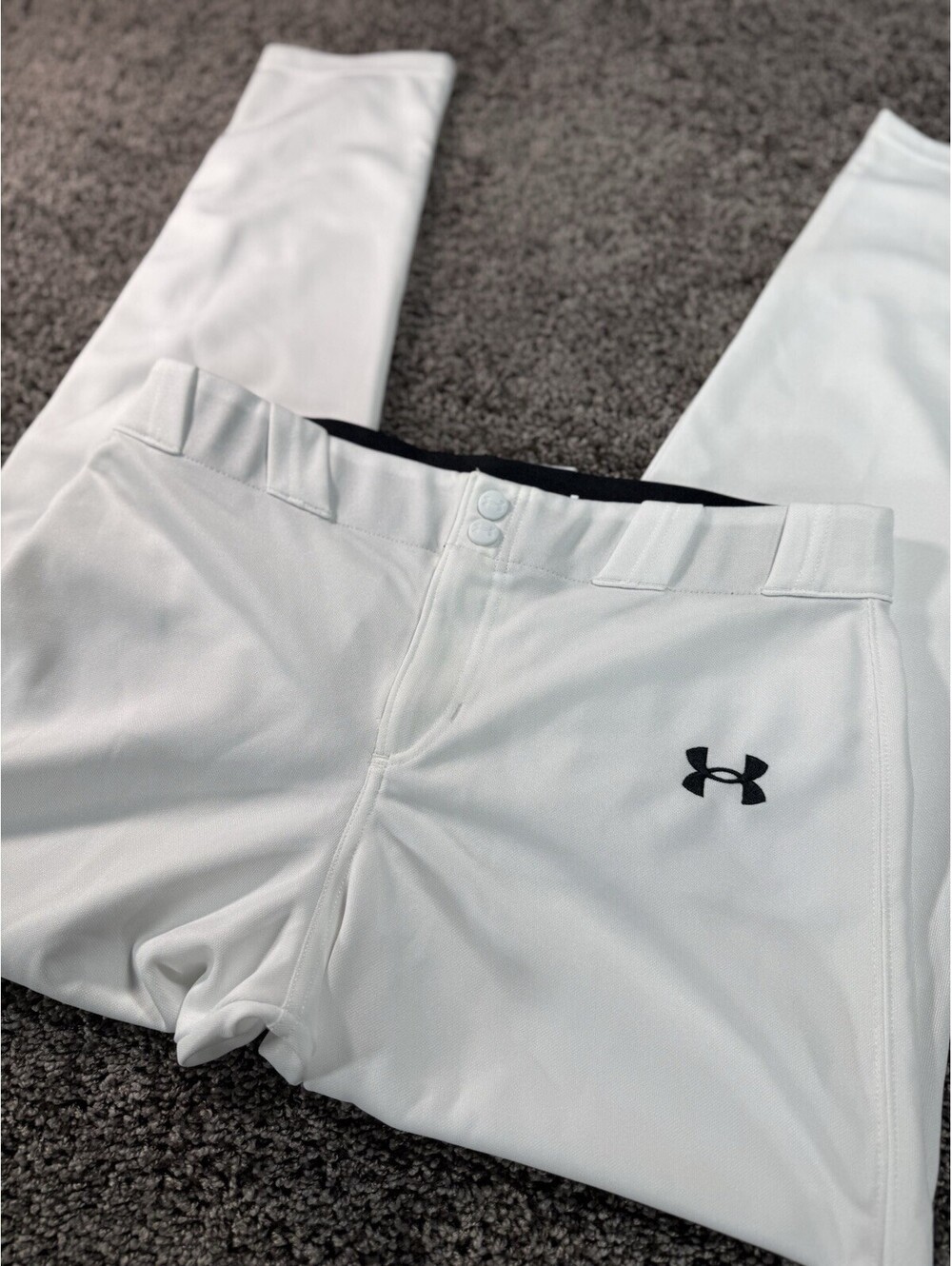 Under Armour White Baseball Pants-Straight-Legged. Youth XL